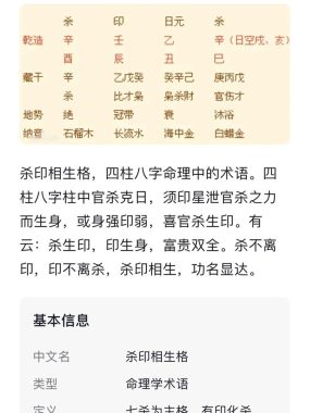 七杀配正印，富贵如画