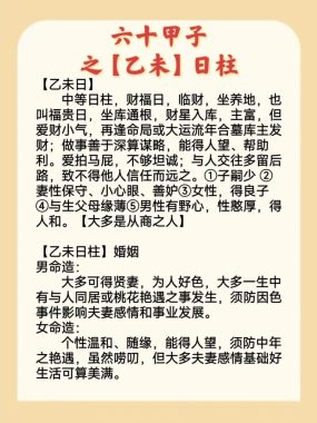 乙未日柱女命，配偶富贵八字揭秘！
